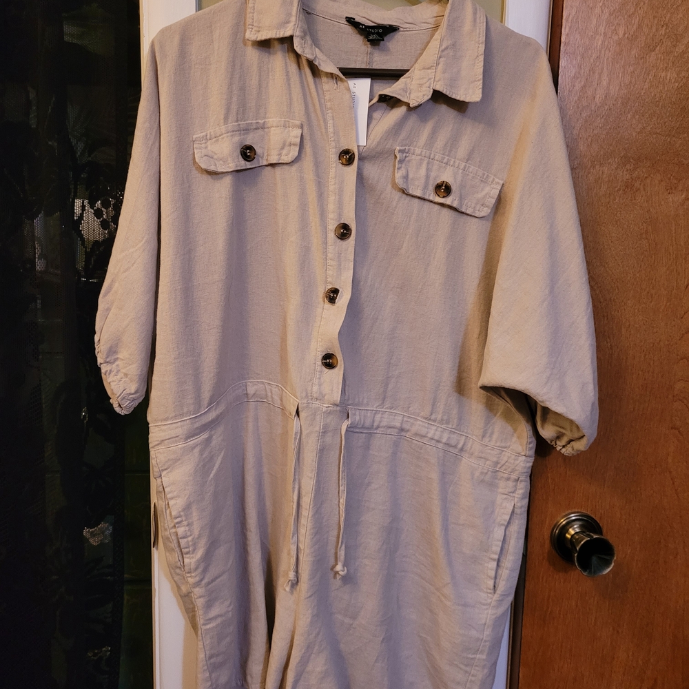American Eagle Outfitters Tan Jumpsuit